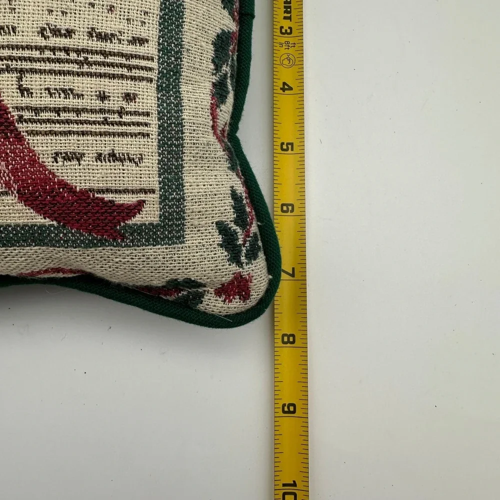 Vintage Tapestry‎ Throw Pillow O Christmas Tree Music Violin Holiday 8
